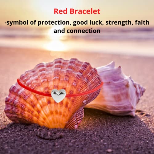 Proteção de pulseira de corda vermelha Kabbalah - Pulseira vermelha para proteção - pulseiras vermel