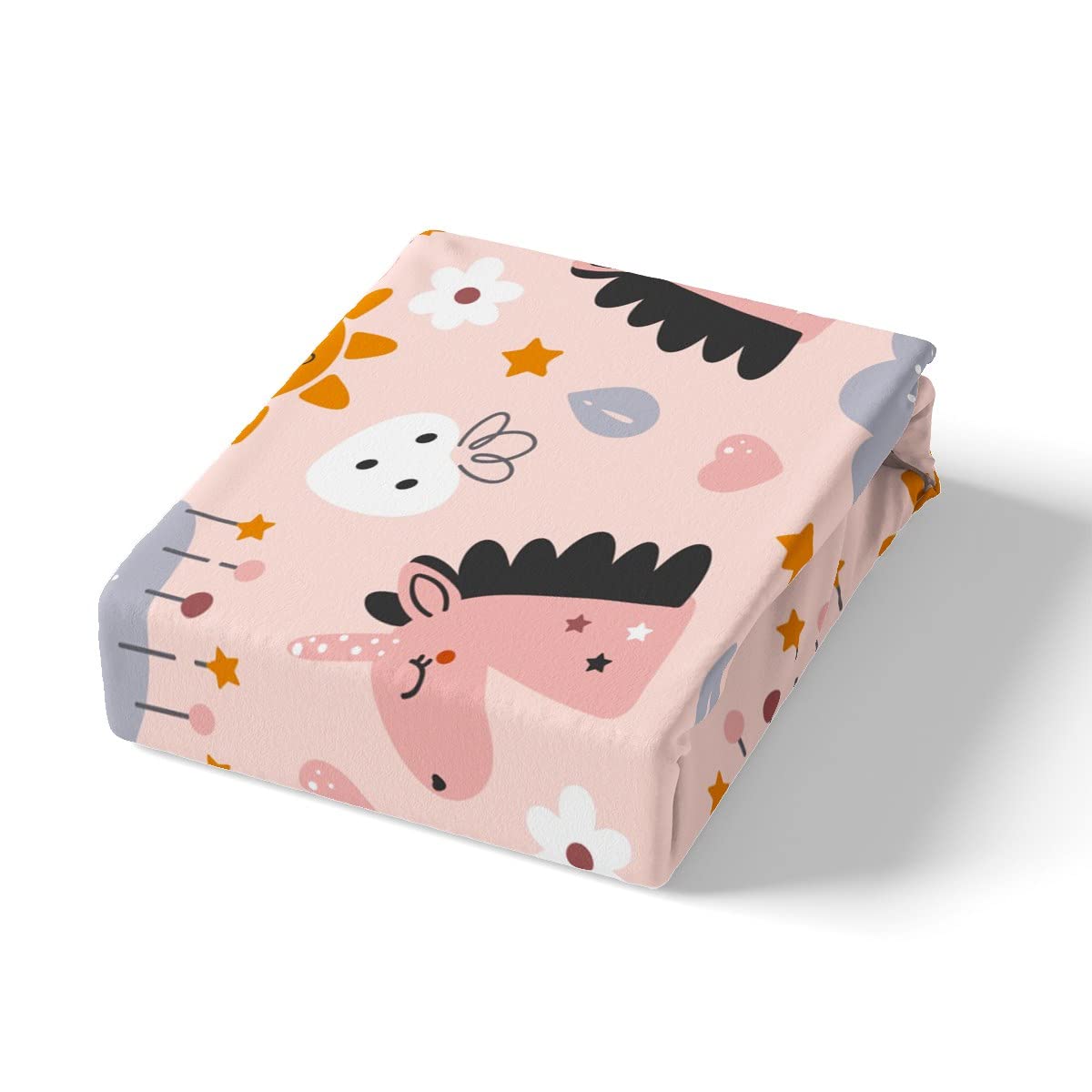 Sábana bajera de unicornio tamaño King, funda de cama con 2 fundas de almohada, juego de ropa de cama de 3 piezas para decoración de habitación de niños y niñas, ropa de cama de poliéster suave