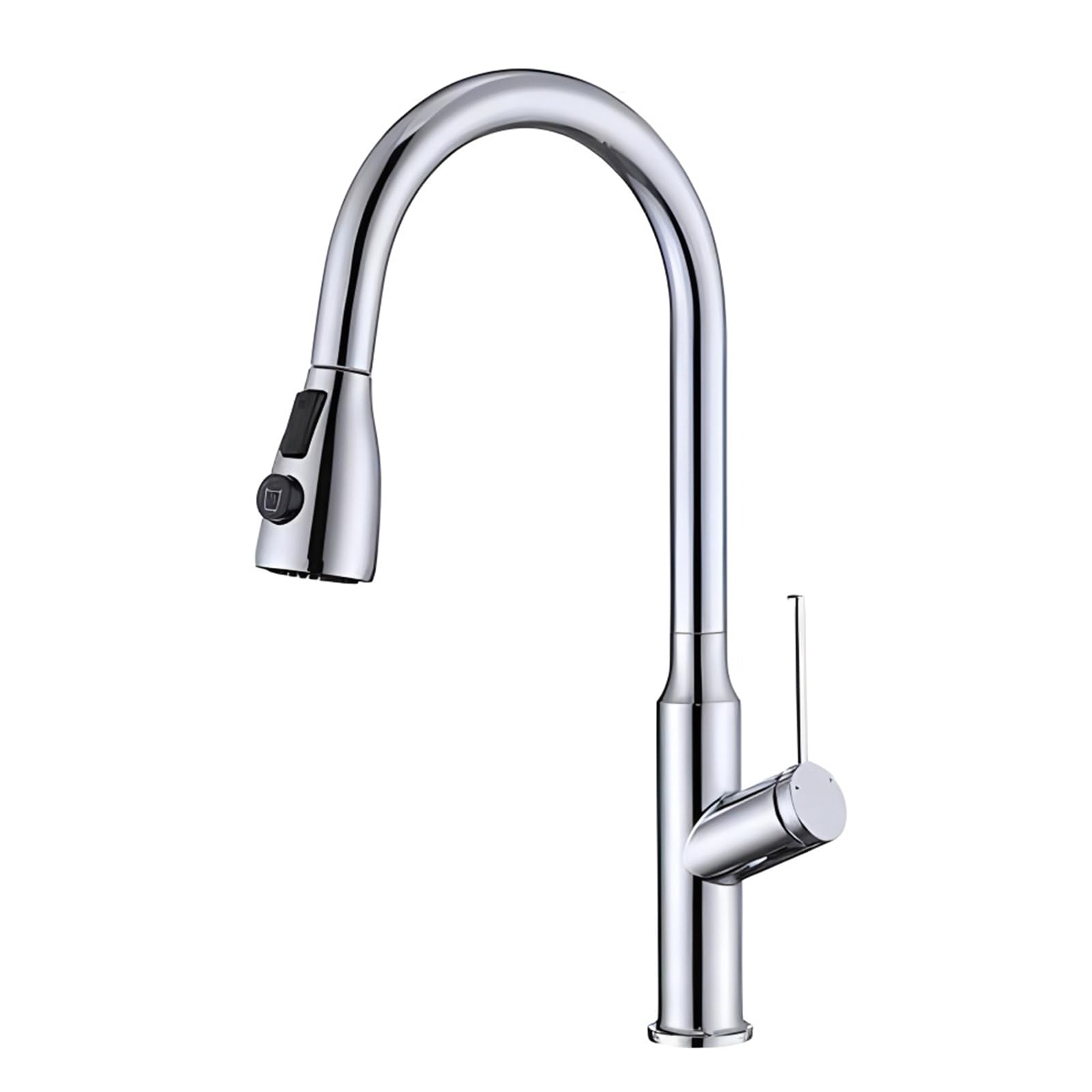 BHFPFZA JXHSWDG 3-Way Kitchen Faucet Mixer Pull-Out Spray Ch Gooseneck Tap 360° Swivel Spout for Kitchen Sink Modern Design Easy Clean h