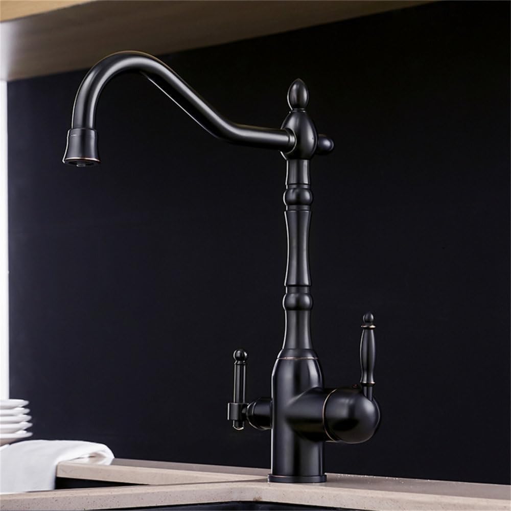 Sink Taps Water Filter Kitchen Faucets Brass Mixer Drinking Purify (Black China)