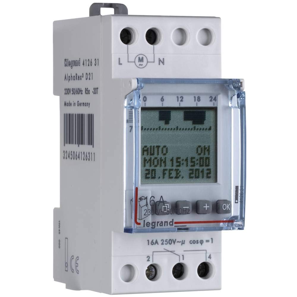 legrand 412631 Interruptor Con Horario Programable, Blanco
