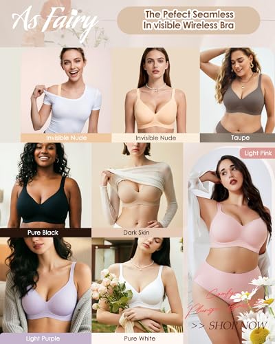 As Fairy Women's Wireless Full Coverage Seamless Jelly Push-Up Bra - image 6