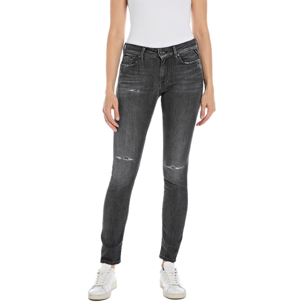 Replay women's jeans with power stretch, gray (Dark Gray 097), 31W / 32L