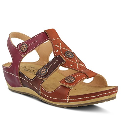 L'Artiste by Spring Step Womens Melissa Leather Open Toe Casual, Camel, Size 7.5