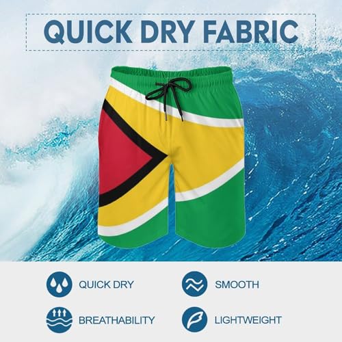 American Salvadorian Flag Men's Beach Shorts Quick Dry Swim Trunks with Pockets Summer Boardshorts for Men3