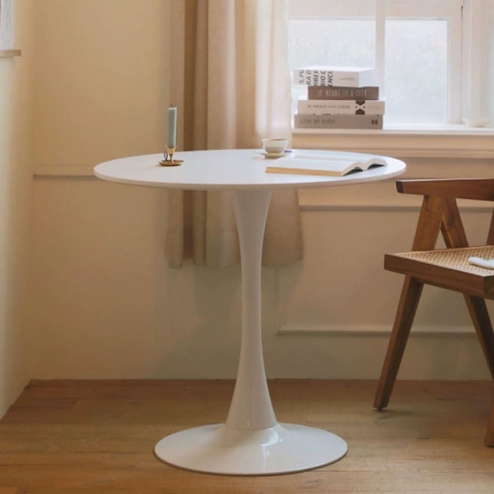Générique Table Ronde Moderne Motif Tulipe - Idéale pour Salle à Manger, Salon ou Cuisine - Design élégant, diamètre 90 cm - Parfait pour Un intérieur Contemporain.