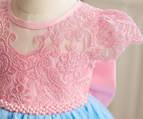 Nileafes Toddler Embroidered Lace Princess Dress Girls Wedding Bridesmaid Party Pageant Dresses3