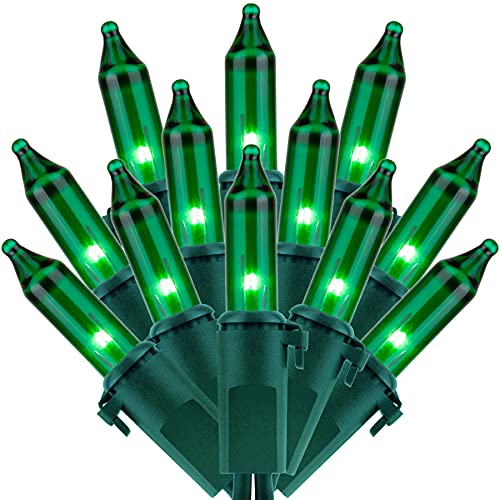 SWEET SHINE Green Christmas Lights, 200 Lights 66 ft Green Wire, Pack of 2 Strands 100 Count UL Listed Holiday String Light (Green - Green Wire) SWEET SHINE Green Christmas Lights, 200 Lights 66 ft Green Wire, Pack of 2 Strands 100 Count UL Listed Holiday String Light (Green - Green Wire)