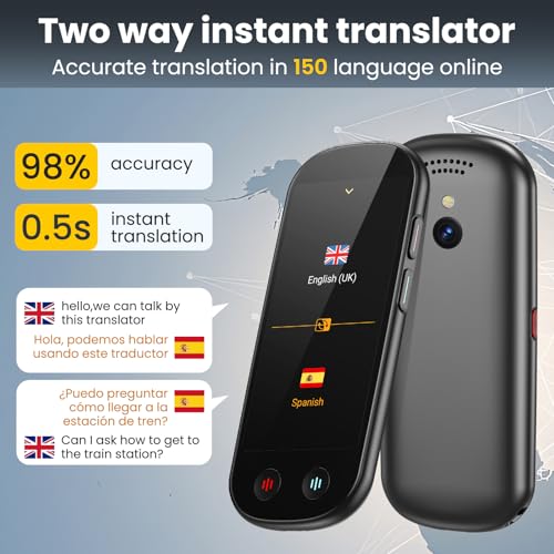 Language Translator Device No WiFi Needed, AI Translator with ChatGPT, Two Way Real Time Voice Translator Device with 150+ Languages, Recording/Offline/Photo Translation for Travel Business Learning - Image 3