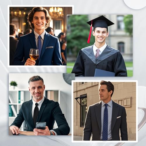 Image of Mens Tie Pre-tied Adjustable Men's Neckties, Zipper Ties for Men Accessories Business Wedding Party