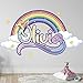 Kyle Cornhole Rainbow Wall Decals - Personalized Unicorn for Girls Bedroom Name Decal Room Decor Sticker Nursery Art, Green,rainbow