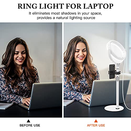 Image of Zoom Lighting for Computer, 8 inch Ring Light with Stand for Desk