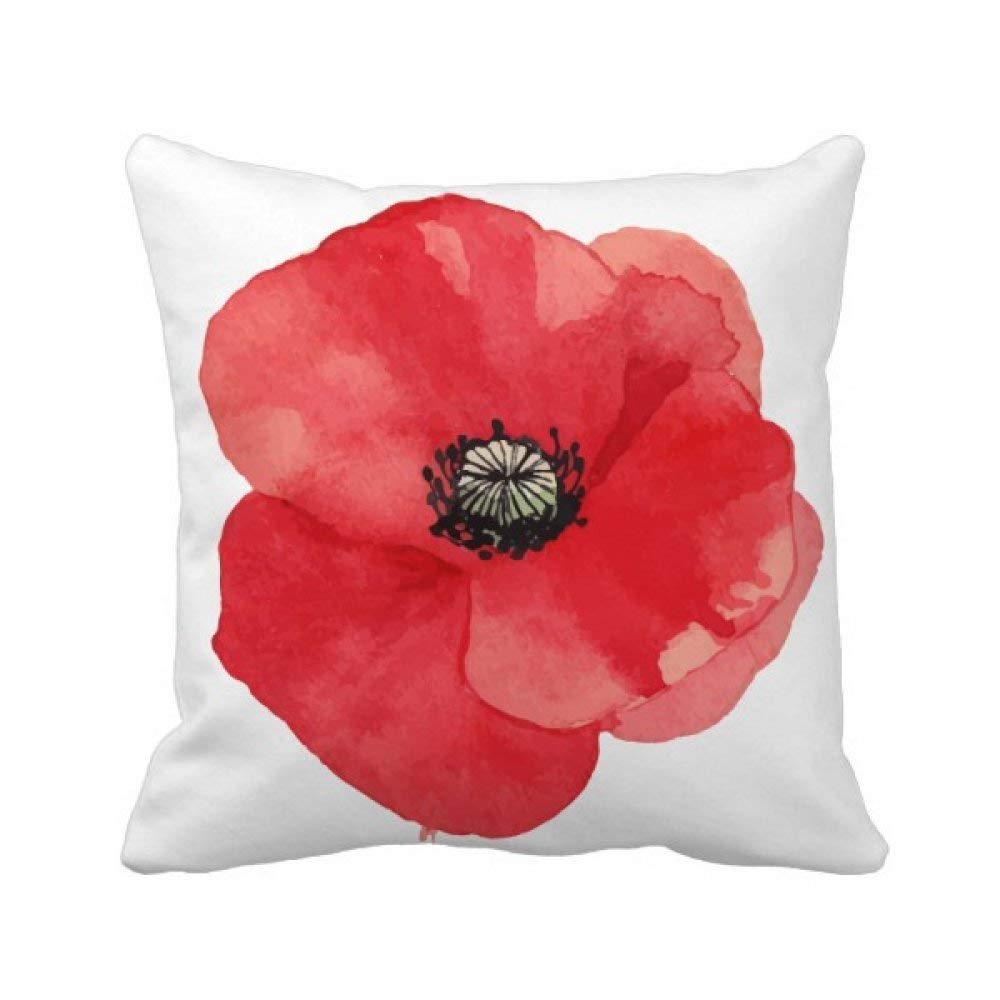 Housse de coussin coquelicot rouge pour décorer un canapé de salon moderne
