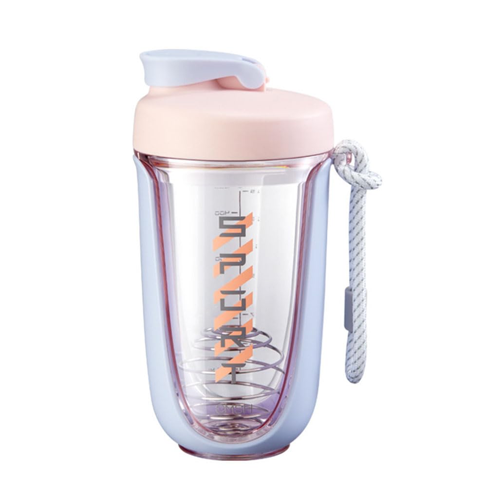 JZS Shaker Bottle, Pro Series Perfect for Protein Shakes BPA-free Portable Protein Shaker Mixer with Stainless Steel Blender Ball for Gym Fitness(Purple)