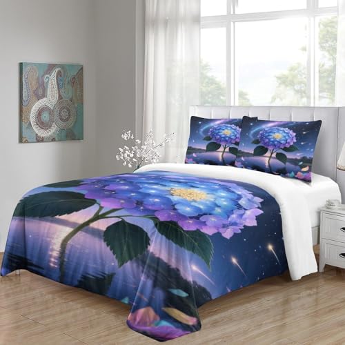 Housse de couette hydrangée 3D double, cadeau idéal pour ado et enfant - 5