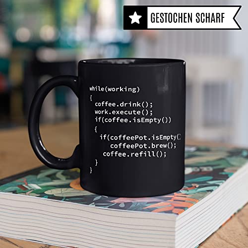 Tasse informatique - Code - Tasse à café programmeur - Cadeau amusant - Idée cadeau pour le bureau - Mug Geek Humour Computer Nerd - Tasse à thé - Developer - Inscription amusante (noir)