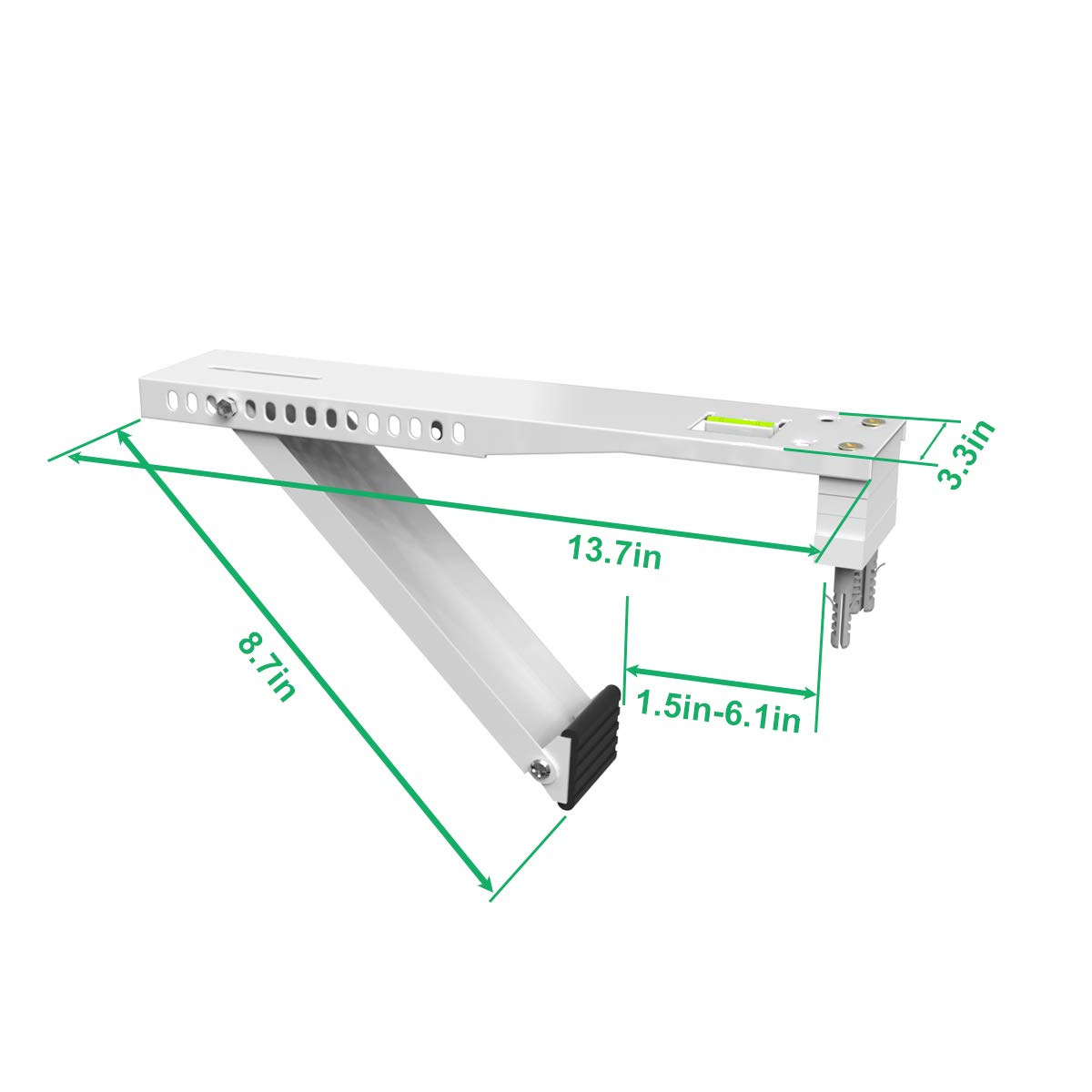Soporte de aire acondicionado de ventana, soporte ligero de hasta 88 libras, soporte universal de unidad de ventana de CA, compatible con 5,000 a 12,000 BTU 2