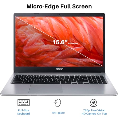 Image of acer 2024 Chromebook 315 Laptop, 15.6 inch HD Display, Intel Celeron N4020, 4GB RAM, 64GB eMMC, Intel UHD Graphics,Long Battery Life, WiFi, Bluetooth, Chrome OS