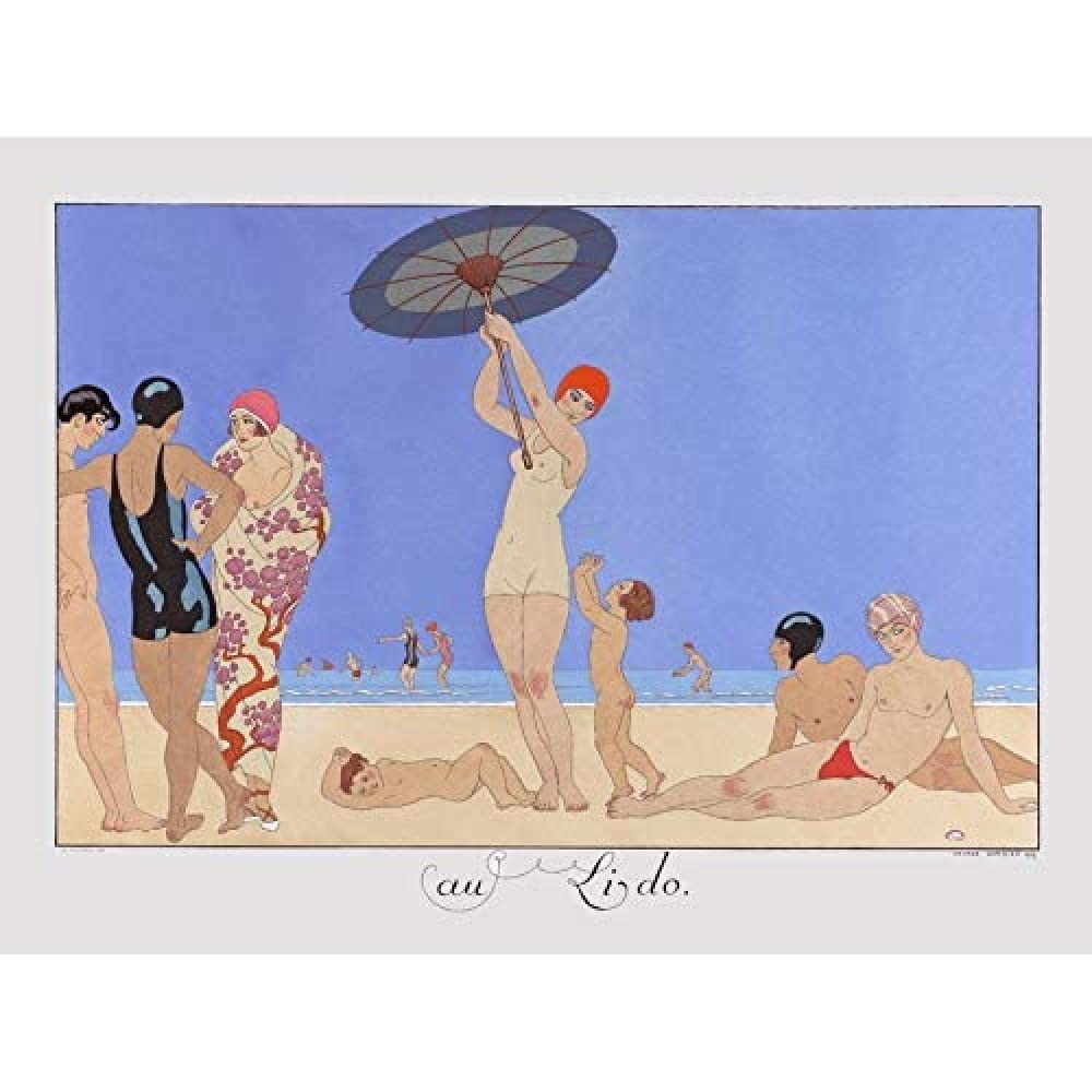 Wee Blue Coo Barbier Paris Lido Costumes Art Nouveau Unframed Art Print Poster Wall Decor 12X16 Inch