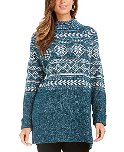 Style & Co. Women's Patchwork Colorblock Tunic Sweater - Plus Size Knit Pullover, Long Sleeve, Cotton Blend - View #6