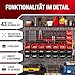 Imagen de DEUBA® Organizador de Herramientas de Pared Cajas Apilables Paneles Perforados Ampliable Portaherramientas Sistema Almacenamiento Taller 43 Pzas