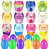 12Pcs Prefilled Easter Eggs: ONLY Slow Rising Axolotl Squishy Toys Inside (Candy-Free) - Complete Kids‘ Kit for Egg Hunts, Basket Stuffing & Party Favors