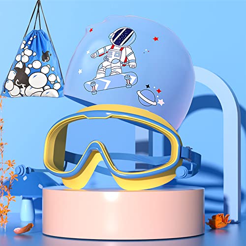 La Mejor Lista de Monturas de gafas para Niño - los más vendidos. 46 Gafas de natación de montura grande,Goggles Natacion Niños,antivaho y antirayos UV,Incluye gafas de natación con tapones para los oídos, gorro de natación y mochila...