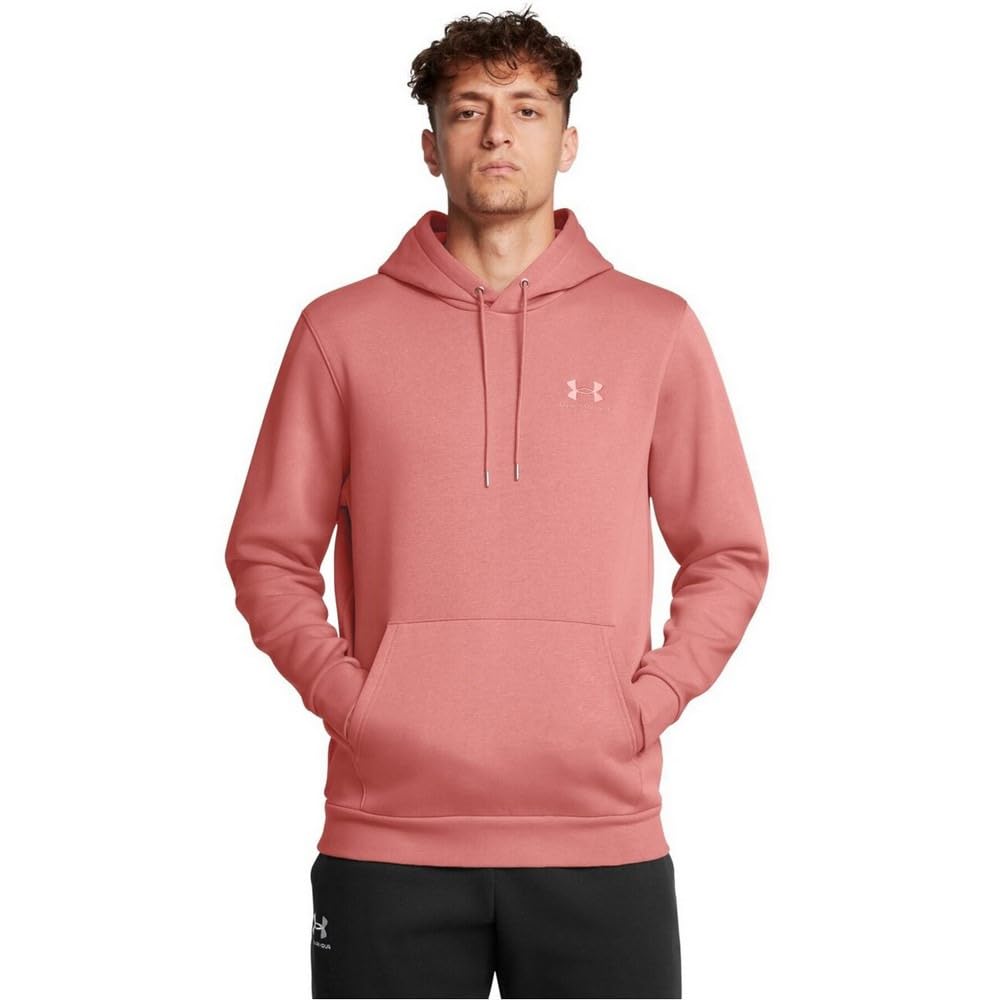 Under armour Essential Fleece Hoodie - Men's (1373880-696, Canyon Pink/Canyon Pink), Canyon Pink - 696, M