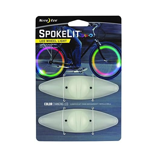 Nite Ize Spokelit LED Bicycle Spoke Light, Visibility + Safety Bike Light, 2 Pack, Disc-O Color Changing LED