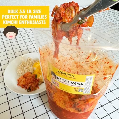 Image of Seoulmate Napa Cabbage Kimchi, 3.5 lb, Crunchy Fermented Korean Kimchi, Bold & Umami-Rich, Small-Batch Handcrafted in Dallas, Perfect for Rice Bowls, Tacos, Eggs & BBQ