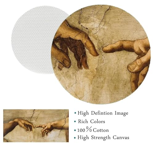 Impression sur toile Création d'Adam avec cadre intérieur - 5