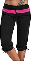 Vista 52 de Pantalones capri para mujer, estilo casual, de verano, elásticos, de cintura alta, pantalones de yoga, ajuste atlético, pantalones deportivos