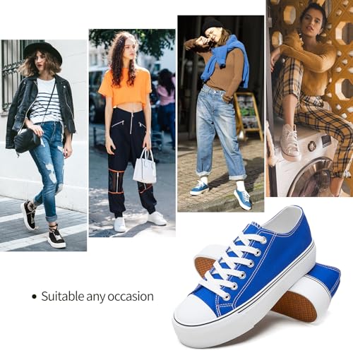 Image of hash bubbie Womens Platform Canvas Sneakers Tennis Shoes | low top non Slip on walking breathable casual comfortable fashion lace up