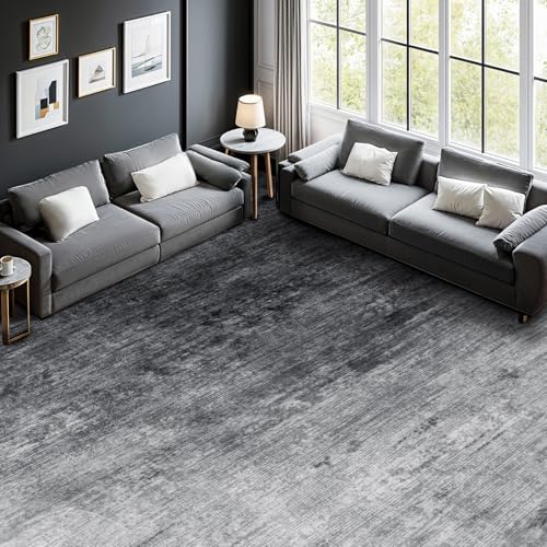 Washable Rug 8x10 Area Rugs for Living Room - Stain Resistant Non-Slip Backing Boho Rug for Bedroom,Durable & Ultra-Thin Vintage Large Area Rug(8x10,Gray)