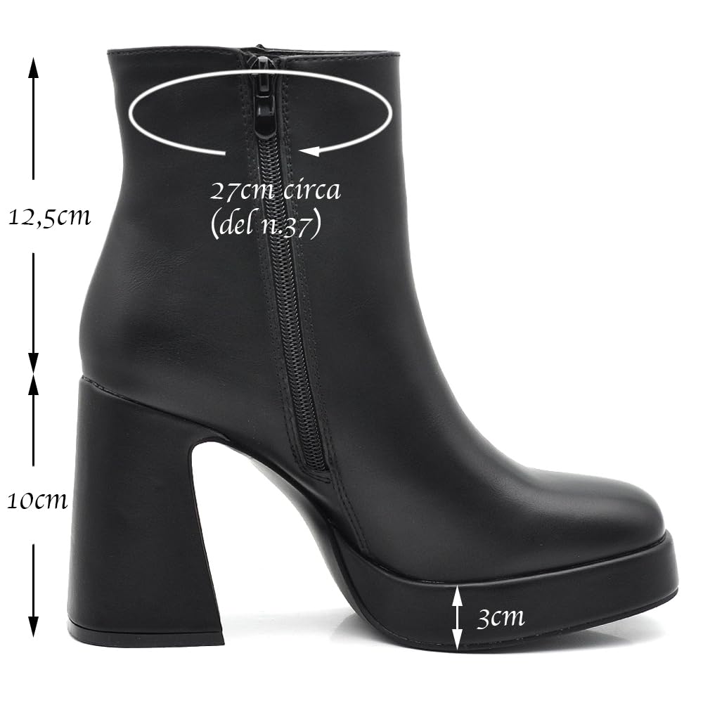 IF Fahion Scarpe Da Donna Tronchetti Stivali Stivaletti Zip Zeppa Platform XG106