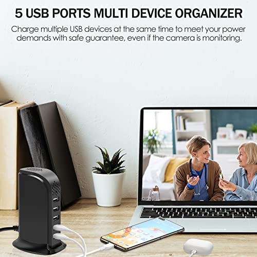 Hidden Camera Usb Charger Wifi Spy Camera 5-Port Usb Hub Hd 1080P Wireless Portable Home Security Cameras Covert Nanny Cam With Motion Detection For Home And Office Surveillance #TOP3