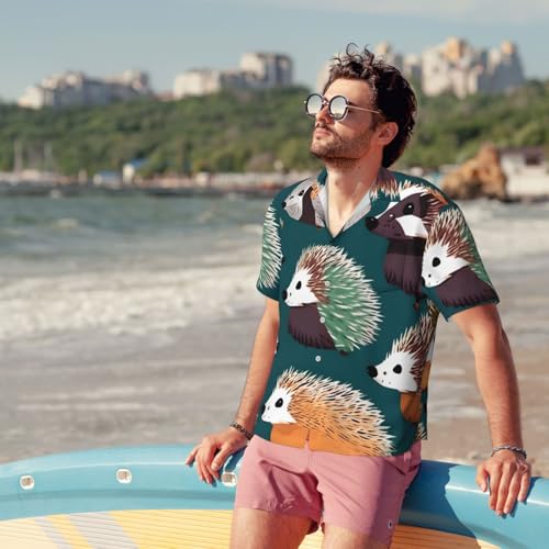 Chemise manches courtes homme imprimé hérissons aux finitions soignées - 3