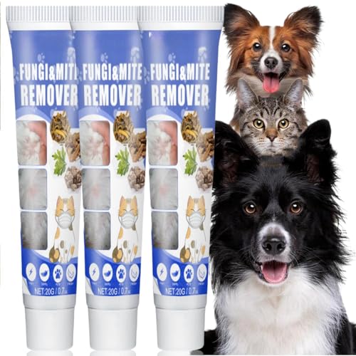 Milbenentferner, Milbenentfernungscreme, Haustier-Juckreiz-Behandlung, Milben-Behandlung für Hunde, Milbenentferner für Hunde, gegen Juckreiz und Milben, 3 Stück