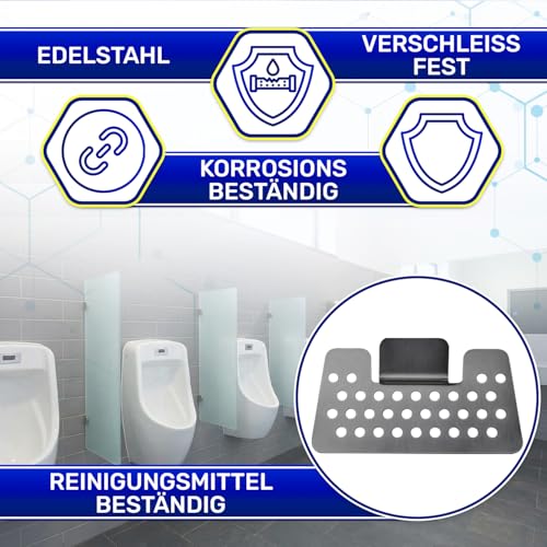 6 Stück Gitter für Urinal zum Schutz vor Verstopfungen - Gitter für Pissoir Hergestellt aus Edelstahl - Garantie 10 Jahre - MONTERAL