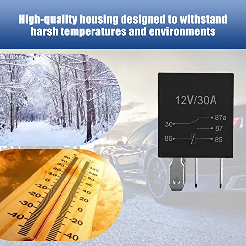 2PCS Automobile Relay, 5 Pin 30A 12V Relay, Oil Pump Relay, Automobile Replacement Accessories, Heavy Vehicle Motor Relay, Black Multi-Function Relay - Thumbnail 4