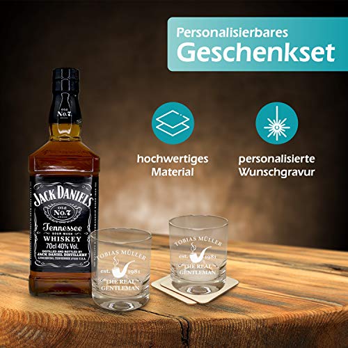 polar-effekt Whisky Geschenkset - 6-Teilig - Deutsche Herstellung - Jack Daniels No.7 Flasche - 2 Untersetzer - 2… – Bild 7