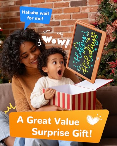 Image of KOKODI LCD Writing Tablet, 12 Inch Colorful Toddler Doodle Board Drawing Tablet, Erasable Reusable Electronic Drawing Pads, Educational and Learning Toy for 3-6 Years Old Boy and Girls(Orange)