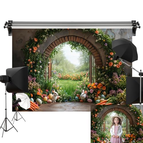 Toile de fond de Pâques Kate 3x3m pour photographe arrière-plan studio lapin fleur jardin