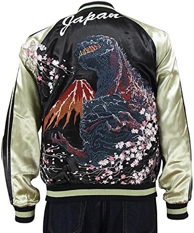 スカジャン 美品 TEN STRIKE 日本 限定 ゴジラ レーヨン 2面用