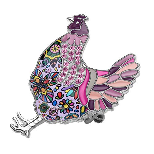 Image of DUOWEI Enamel Chicken Brooches Animals Lapel Pin Clothes Scarf Jewelry Gift for Women Girls