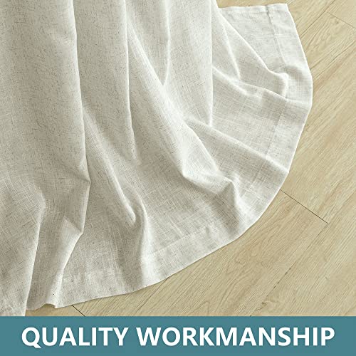 Koufall KF-HFM-DPCL-NATURAL-52X84 Farmhouse Curtains For Living Room,Window Linen Curtains 84 Inch Length 2 Panels Set,Tab Top Semi Sheer Light Filtering Country Boho Curtains For Bedroom Nursery,52X84 Inches Long,Neutral Cream thumb #6