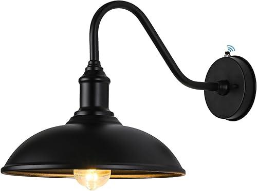 Naurham Iluminación exterior de granja del atardecer al amanecer para casa con parte inferior antiestanque, luz de granero al aire libre,