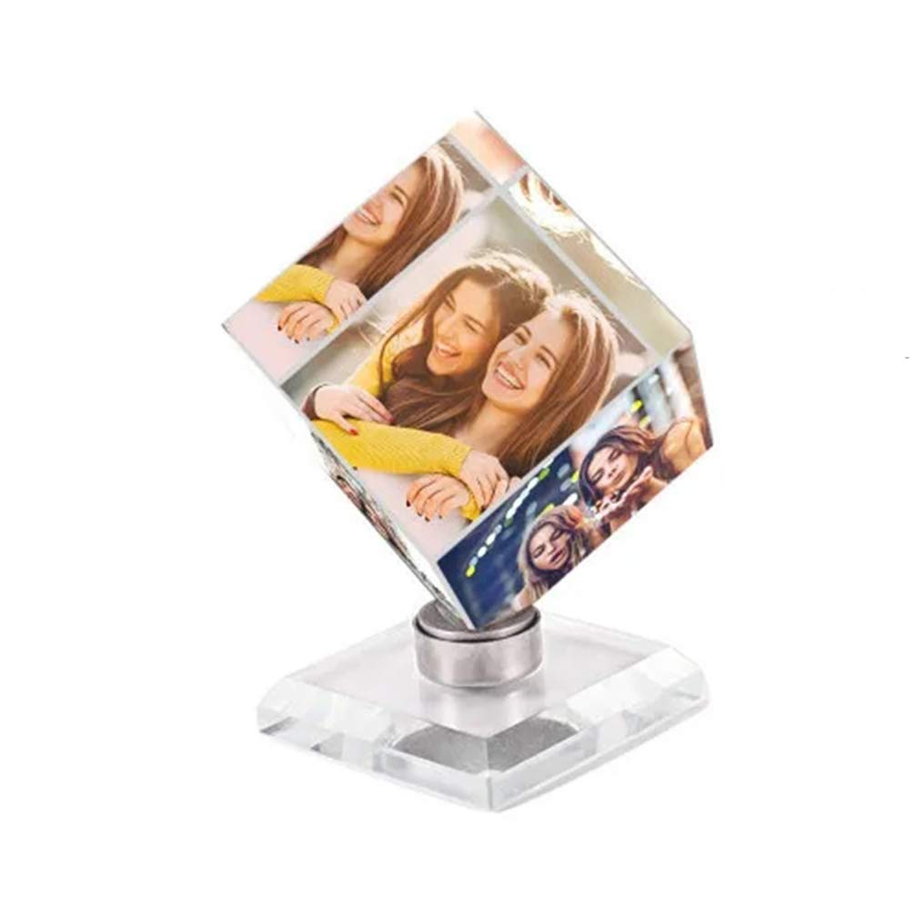 LAOFU Custom Photo Frames Personalized Crystal Picture Frame, Rubik's Cube Keepsake Gift for Best Friends