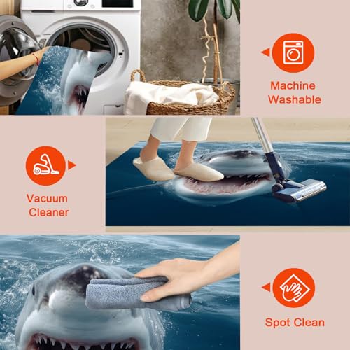 Tapis requins féroces antiderapant et securise pour salon familial - 5