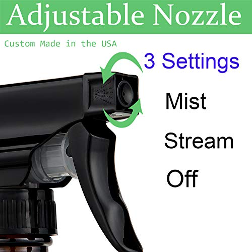 Amber Glass Spray Bottles 16 oz Pump Bottle (2 Pack) Refillable Cosmetic Containers Brown Mist & Stream Mister for Essential Oil Products Shampoo Soap Cleaning Bottles Or Aromatherapy Sprayer Plant2